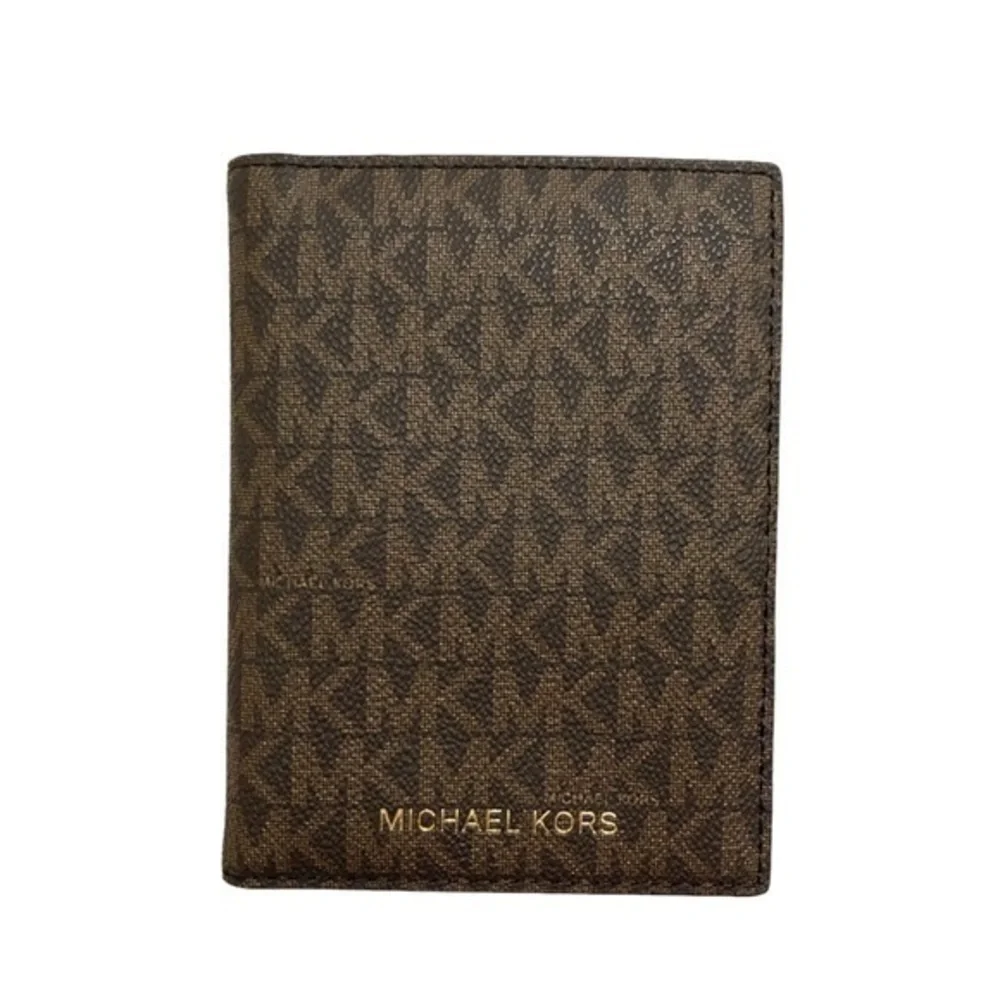 Michael kors brown khaki passport cover